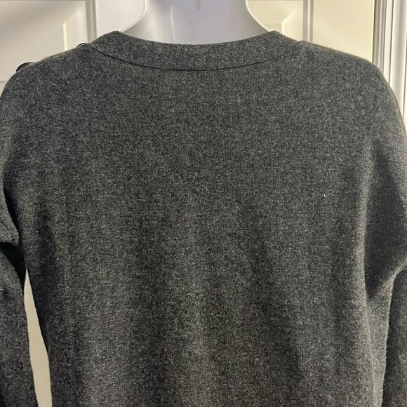 Madewell Heather Gray Merino Wool Pullover Sweater Dress w/ Button Accent-Medium - Picture 11 of 16